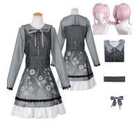 Tjlmomo Anime Mizuki Akiyama Grey Cosplay Costume avec Perruque Jeu Project Sekai Colourful Stage Cosplay Tenue Adulti Rolle Nene Kusanagi Uniforme Halloween Carnaval Fête Déguisement pour Femmes