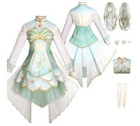 Tjlmomo Anime Nene Kusanagi Green Cosplay Costume avec Perruque Jeu Project Sekai Colourful Stage Cosplay Tenue Adulti Rolle Emu Otori Uniforme Accessoires Halloween Carnaval Déguisement pour Femmes
