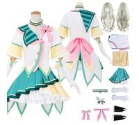 Tjlmomo Anime Nene Kusanagi Green Cosplay Costume avec Perruque Jeu Project Sekai Colourful Stage Cosplay Tenue Adulti Rolle Airi Momoi Uniforme Halloween Carnaval Fête Déguisement pour Femmes