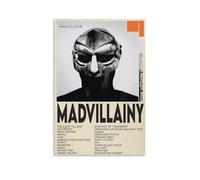 TJLTXV Madvillain Madvillainy Poster artistique haute définition imperméable sans perçage pour cuisine, salle de bain, dortoir, facile à installer, décoration multi-scènes, 50 x 75 cm, sans cadre