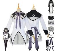 Tjmiaohao Anime Akemi Homura Cosplay Costume Outfit Puella Magi Madoka Magica Uniforme Perruque Ensemble Complet Halloween Party Carnaval Dress Up Costume pour Femmes Filles (M)