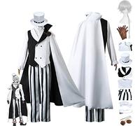 Tjmiaohao Anime Bungou Stray Dogs 4ème Saison Nikolai Gogol Cosplay Costume Outfit Uniforme Ensemble Complet Halloween Dress Up Costume avec Chapeau Perruque pour Hommes Garçons (M)
