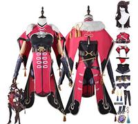 Tjmiaohao Genshin Impact Beidou Cosplay Costume Outfit Jeu Personnages Hutao Raiden Shogun Uniforme Ensemble Complet Femmes Filles Halloween Party Dress Up Costume avec Perruque (XS)