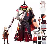 Tjmiaohao Genshin Impact Kaedehara Kazuha Cosplay Costume Outfit Jeu Personnages Hutao Uniforme Ensemble Complet Halloween Party Dress Up Costume avec Perruque pour Hommes Garçons (M)