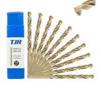 TJR® Forets à spirale HSS-E M35 Ø 6,8mm en cobalt, Set de 10 pièces, Auto-centrant, Acier rapide, DIN 338 Type N, Pointe fendue à 135°, Forage des métaux pour acier, inox et fonte
