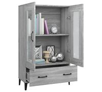 TJROO Buffet de cuisine 70 x 31 x 115 cm Bois Buffet de salon Gris Sonoma Design moderne avec 2 portes et 1 tiroir Sideboard entrée mobile pour salle à manger