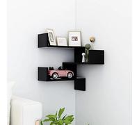 TJROO Étagère murale flottante étagère murale élégante étagère d'angle décoration pour murs vides, design unique, noir 40 x 40 x 50 cm