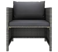 TJROO Mobilier de Patio Fauteuil modulaire avec Anthracite Coussins Meubles de Balcon Canapés de Jardin Meubles de Terrasse Canapé d'extérieur Multifonctionnel Ensemble de Salon en PE Rotin