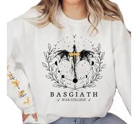 TJYES Basgiath War College 4th Wing Sweatshirt de style fantastique Dragon Ride Sweat-shirt pour femme Pull à capuche, blanc, M