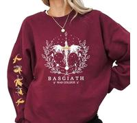 TJYES Basgiath War College Fourth Wing Sweatshirt Fantaisie Style Dragon Ride Sweatshirt Femmes Pullover Sweats à capuche, rouge x, L