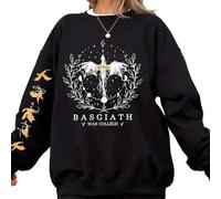 TJYES Basgiath War College Sweat-shirt Quatrième Aile Style Fantasy Dragon Ride Sweatshirt Femmes Pull Sweatshirts, Noir , M