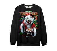 TJYES Terrifier 3 - Produits dérivés du Film d'horreur Halloween Cosplay Sweatshirts Unisexes pour Noël (Black C,TG)