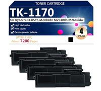 TK-1170 Cartouche de Toner de Remplacement Compatible pour Kyocera ECOSYS M2040dn M2540dn M2640idw Imprimantes, Haute Capacité 7200 Pages,Black-4 Pack