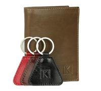 TK 1979 Petite Maroquinerie - Pack TK263 Portefeuille en Cuir Plus Porte clés Offert - Taupe