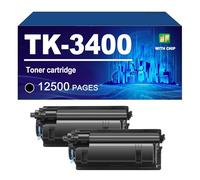 TK-3400 Cartouche De Toner Compatible pour Kyocera ECOSYS MA4500ifx MA4500ix; Imprimantes PA4500x, 12500 Pages,TK3400-2 Pack