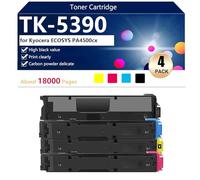 TK-5390 Cartouche de Toner de Remplacement Compatible TK-5390K TK-5390C TK-5390M TK-5390Y pour Kyocera ECOSYS PA4500cx Imprimante, Haute Capacité 18000 Pages, Installation Facile,BCMY-1 Pack