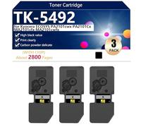 TK-5492 Cartouche de Toner de Remplacement Compatible pour Kyocera ECOSYS PA2101cwx, PA2101Cx, MA2101cfx et MA2101cwfx Imprimantes, Haute Capacité 2800 Pages, Installation Facile,Black-3 Pack