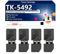 TK-5492 Cartouche de Toner de Remplacement Compatible pour Kyocera ECOSYS PA2101cwx, PA2101Cx, MA2101cfx et MA2101cwfx Imprimantes, Haute Capacité 2800 Pages, Installation Facile,Black-4 Pack