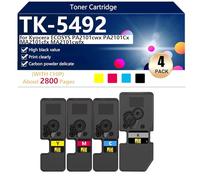 TK-5492 Cartouche de Toner pour Kyocera ECOSYS PA2101cwx PA2101Cx MA2101cfx MA2101cwfx Imprimantes, pour Écoles, Hôpitaux et Banques, 2800 Pages,BCMY-1 Pack