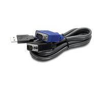 TK CU06 - Câble clavier / vidéo / souris (KVM) - USB, HD-15 (VGA) (M) pour HD-15 (VGA) (M) - 1.8 m - noir