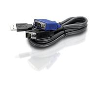 TK CU15 - Câble clavier / vidéo / souris (KVM) - USB, HD-15 (VGA) (M) pour HD-15 (VGA) (M) - 4.5 m - noir
