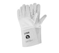 TK Gloves LYNX Gants de soudeur en cuir Taille 09 1 paire Blanc Gants de travail Gants de protection anti-transpiration non doublés Cuir de chèvre pleine fleur
