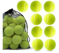 TK Gruppe Timo Klingler 9 balles de Tennis pour la compétition et l'entraînement - Balle de Tennis Jaune pour Toutes Les Surfaces - Terre battue et Salle - avec Filet de Tennis