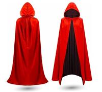 TK Gruppe Timo Klingler Cape de déguisement d'Halloween - rouge & noir - cape à capuche pour enfants & adultes - femmes & hommes