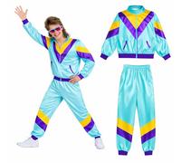 TK Gruppe Timo Klingler Ensemble de jogging néon - 80's 90's pour style rétro mauvais goût pour homme et femme - Carnaval et carnaval, bleu, L-XL