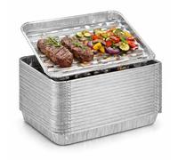 TK Gruppe Timo Klingler Lot de 20 bacs à griller - Bacs jetables en aluminium pour gril - Bacs en aluminium env. 34 x 23 cm - Bacs de récupération de graisse pour barbecue à gaz (20x (340x230x25 mm))