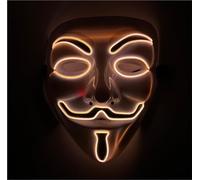 TK Gruppe Timo Klingler Masque comme accessoire de costume pour hommes et femmes, enfants et adultes pour Halloween anonyme, Fasching et carnaval (LED - Vendetta - rouge)