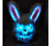 TK Gruppe Timo Klingler Masque de lapin d'horreur LED effrayante - comme dans Purge contrôlable, visage lumineux, pour Halloween, carnaval et carnaval comme costume pour homme et femme (lapin