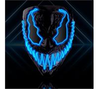 TK Gruppe Timo Klingler Masque LED de qualité supérieure - Contrôlable depuis Venobat - Pour Halloween, carnaval et carnaval - Pour homme et femme (LED bleue), Taille unique