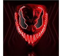 TK Gruppe Timo Klingler Masque LED haut de gamme - contrôlable depuis Venobat, pour Halloween, carnaval et carnaval comme costume pour homme et femme (LED rouge), Taille unique