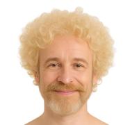 TK Gruppe Timo Klingler Perruque Afro bou Style mulet rétro pour Carnaval et déguisement années 80 90 Blonde