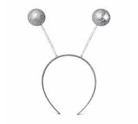 TK Gruppe Timo Klingler Serre-tête, chapeau papillon, pompon, antenne, coccinelle, pour adultes et enfants, costume de carnaval (argent)