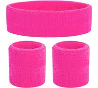 TK Gruppe Timo Klingler Set 3 en 1 rose avec bandeau - comme accessoire de costume de mulet pour le carnaval et le mardi gras dans le look rétro des années 80 et 90