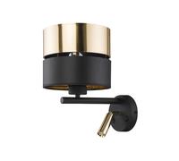 TK Lighting Applique murale avec liseuse LED en métal noir et or - Hilton - 2579