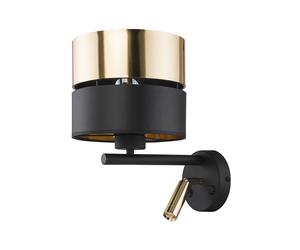 TK Lighting Applique murale avec liseuse LED en métal noir et or - Hilton - 2579