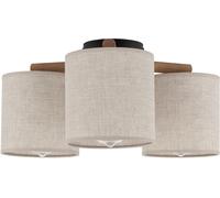 Plafonnier Deva, textile, à 3 lampes Deva TK Lighting, dimmable, bois clair, Salon / Salle à manger, Bois, Scandinave