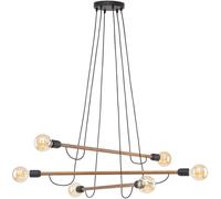 TK Lighting Helix lampe suspendue 6x15 W noir-bois 4950