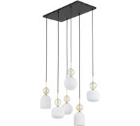 TK Lighting Sophia Cognac White lampe suspendue 6x10 W blanc-doré 11594