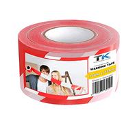 TK THERMALKING Rubalise rouge et blanc de balisage - Ruban de chantier - Bande de signalisation, Non-adhésif (100 m de Ruban de signalisation)