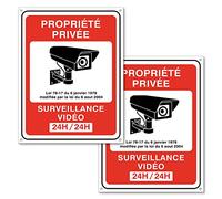 TK THERMALKING Vidéo surveillance panneau - Panneaux de sécurité Plaque Alarme pour propriété privée - Signalétique en plastique 20x15cm (2)