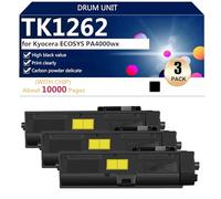 TK1262 Noir Cartouche de Toner Haute Capacité Compatible pour Kyocera ECOSYS PA4000wx Imprimante, 10000 Pages,Black-3 Pack