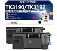 TK3190 TK3192 Cartouche de Toner Compatible pour Kyocera ECOSYS P3050dn P3055dn P3060dn P3260dn M3860idn M3860idnf Imprimantes, Haute Capacité 25000 Pages, Impression Nette,Black-2 Pack