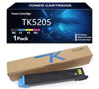 TK5205 Cartouche de Toner Haute Capacité pour Kyocera TK5205 TK-5205K TK-5205C TK-5205Y TK-5205M Compatible pour Kyocera Mita TASKalfa 356ci Imprimante avec Puce,Cyan-1 Pack