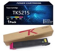 TK5215 Cartouche de Toner Haute Capacité pour Kyocera TK5215 TK-5215K TK-5215C TK-5215Y TK-5215M Compatible pour Kyocera Mita TASKalfa 406ci Imprimante avec Puce,Magenta-1 Pack