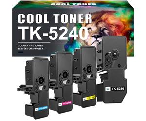 TK5240 TK-5240 Compatible pour Kyocera Ecosys M5526cdw M5526cdn Toner 4Pack | TK-5240K TK 5240 für M5526cdn P5026cdw P5026cdn TK-5240C TK-5240Y TK-5240M (Noir Cyan Jaune Magenta)