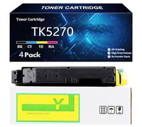 TK5270 Cartouche de Toner Haute Capacité pour Kyocera TK5270 TK-5270K TK-5270C TK-5270Y TK-5270M Compatible pour Kyocera TASKALFA P6230cdn M6230cidn M6630cidn avec Puce,Y-1 Pack